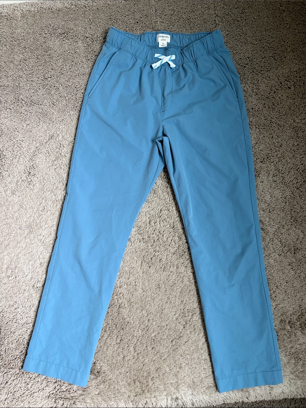 Boys Crewcuts Active Blue Elastic-Waist Pants - Size 12